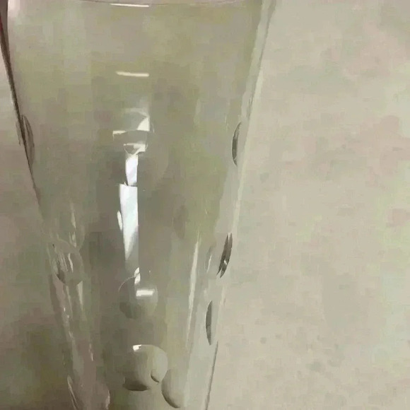 Vintage Set Of 2 Polka Dot Etched Pilsner/Beer Glassses - Picture 3 of 8